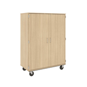 67" Tall - Closed Shelf Storage w/ Lock, Battle Creek Oak