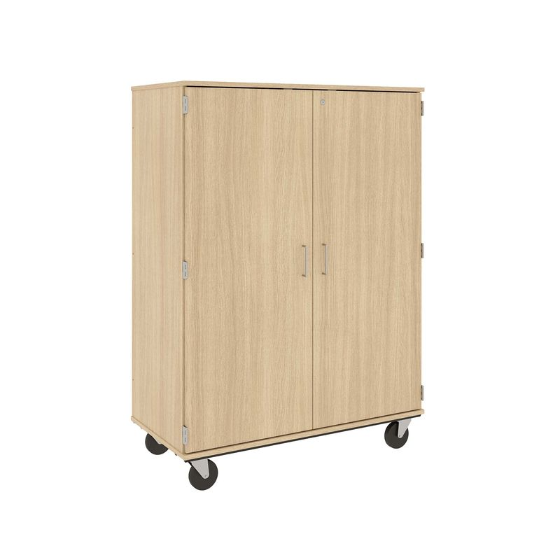 67" Tall - Closed Shelf Storage w/ Lock, Battle Creek Oak