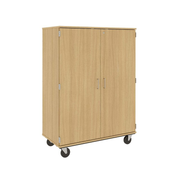 67" Tall - Closed Shelf Storage w/ Lock, Door County Oak