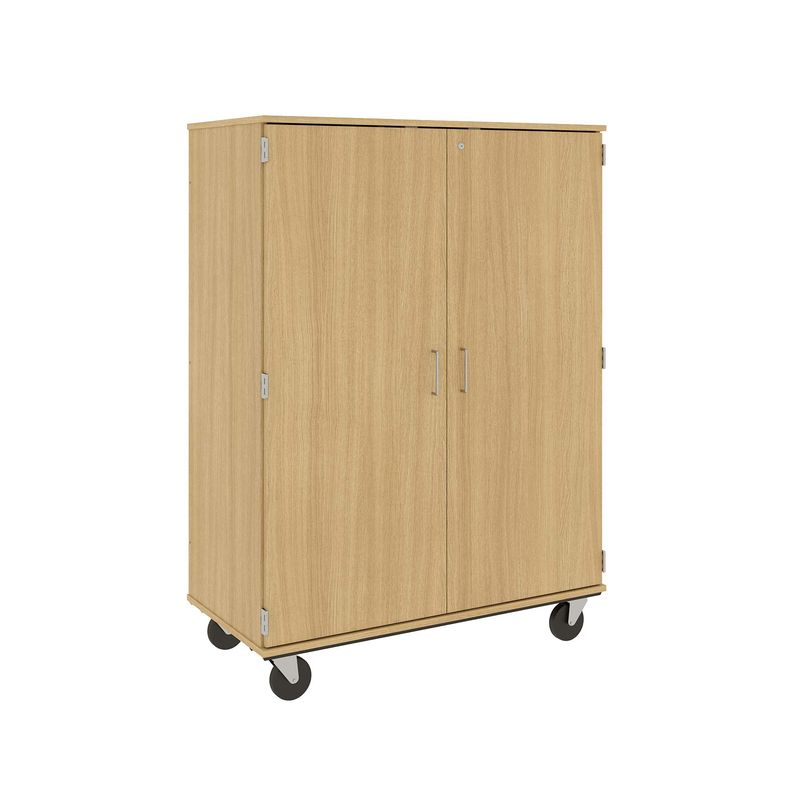 67" Tall - Closed Shelf Storage w/ Lock, Door County Oak