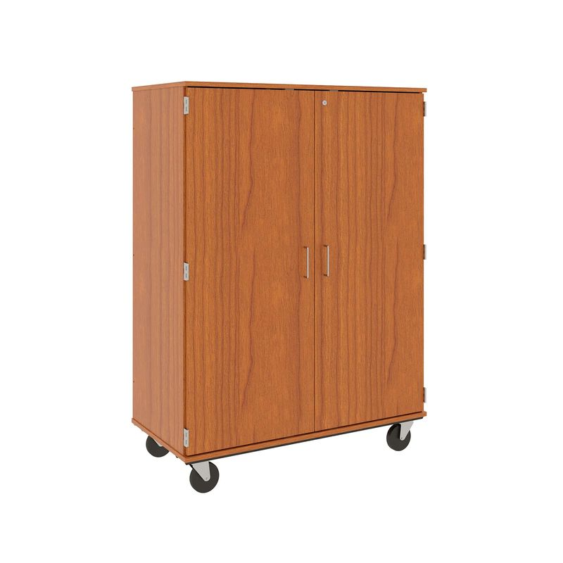 67" Tall - Closed Shelf Storage w/ Lock, Cherry