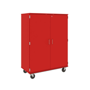 67" Tall - Closed Shelf Storage w/ Lock, Tulip Red