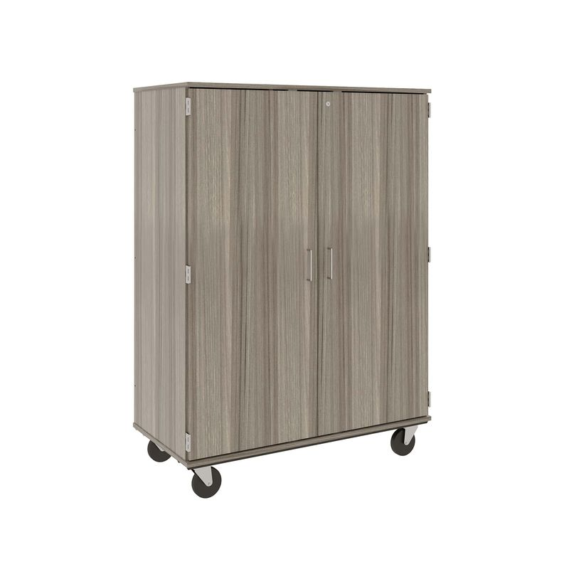 67" Tall - Closed Shelf Storage w/ Lock, Shadow Elm