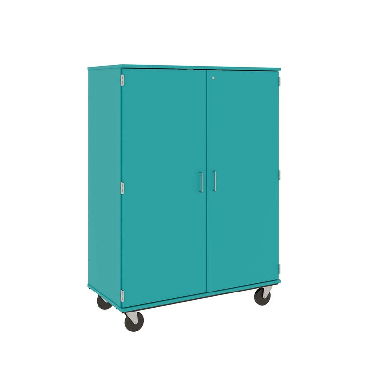 67" Tall - Closed Shelf/Coat Combo Storage with Doors w/ Lock, Ocean