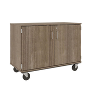 36" Tall - Closed Cubbie Storage w/ Lock, Dark Elm