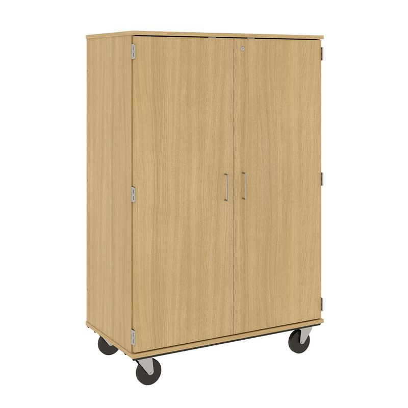 67" Tall - Closed Bin Storage, 36 (3') Trays - With Doors w/ Lock, Door County Oak