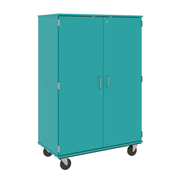 67" Tall - Closed Bin Storage, 36 (3') Trays - With Doors w/ Lock, Ocean