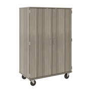 67" Tall - Closed Bin Storage, 36 (3') Trays - With Doors w/ Lock, Shadow Elm