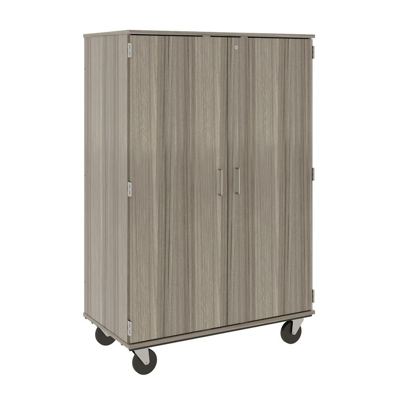 67" Tall - Closed Bin Storage, 36 (3') Trays - With Doors w/ Lock, Shadow Elm