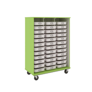 67" Tall - Open Tray Storage, 36 (3-1/2") Trays - Without Doors, Island