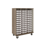 67" Tall - Open Tray Storage, 36 (3-1/2") Trays - Without Doors, Dark Elm