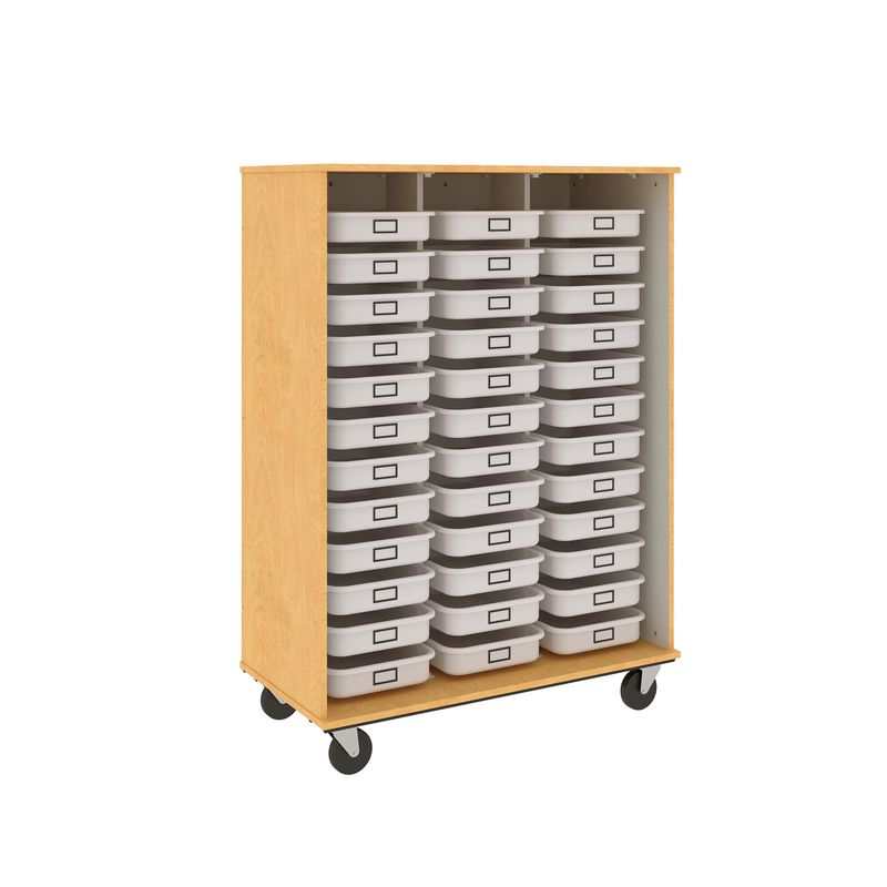 67" Tall - Open Tray Storage, 36 (3-1/2") Trays - Without Doors, Maple