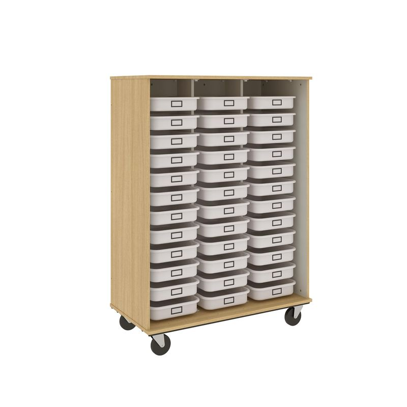 67" Tall - Open Tray Storage, 36 (3-1/2") Trays - Without Doors, Door County Oak