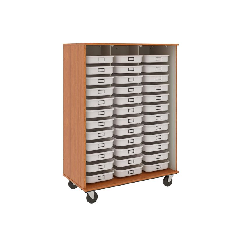 67" Tall - Open Tray Storage, 36 (3-1/2") Trays - Without Doors, Cherry