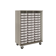 67" Tall - Open Tray Storage, 36 (3-1/2") Trays - Without Doors, Shadow Elm