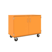 36" Tall - Closed Tray Storage, 18 (3-1/2") Trays - With Doors w/ Lock, Orange Grove