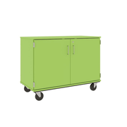 36" Tall - Closed Tray Storage, 18 (3-1/2") Trays - With Doors w/ Lock, Island