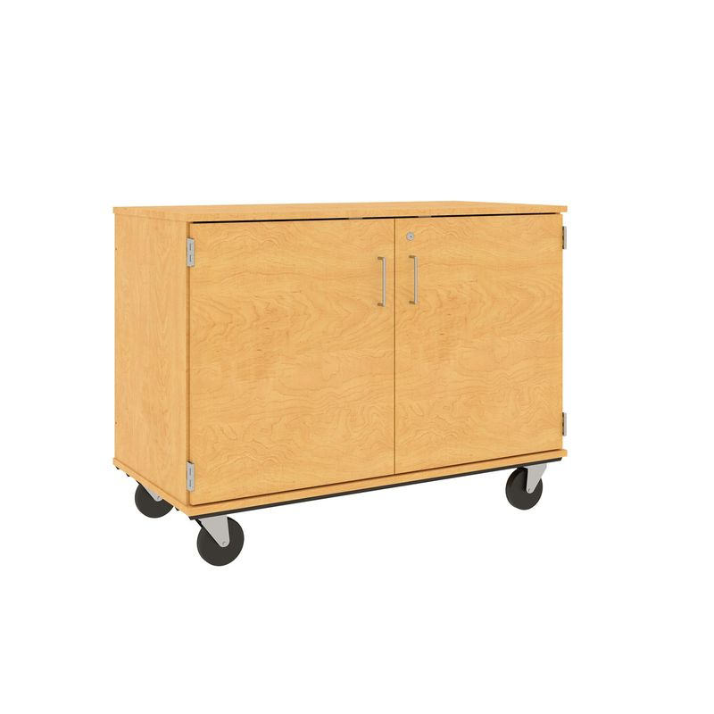 36" Tall - Closed Tray Storage, 18 (3-1/2") Trays - With Doors w/ Lock, Maple