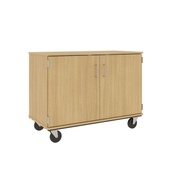 36" Tall - Closed Tray Storage, 18 (3-1/2") Trays - With Doors w/ Lock, Door County Oak