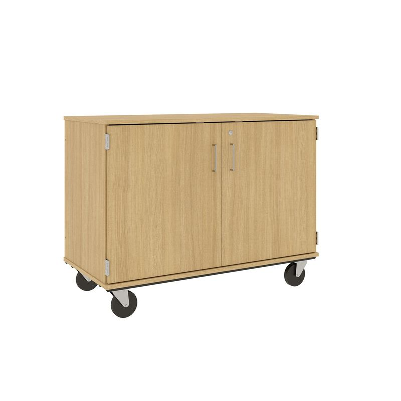 36" Tall - Closed Tray Storage, 18 (3-1/2") Trays - With Doors w/ Lock, Door County Oak