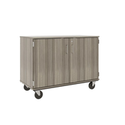 36" Tall - Closed Tray Storage, 18 (3-1/2") Trays - With Doors w/ Lock, Shadow Elm