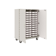 67" Tall - Closed Tray Storage, 36 (3-1/2") Trays - With Doors w/ Locks, Mirage