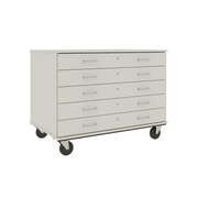 36" Tall - Five Drawer Storage - 29" deep w/ Lock, Mirage