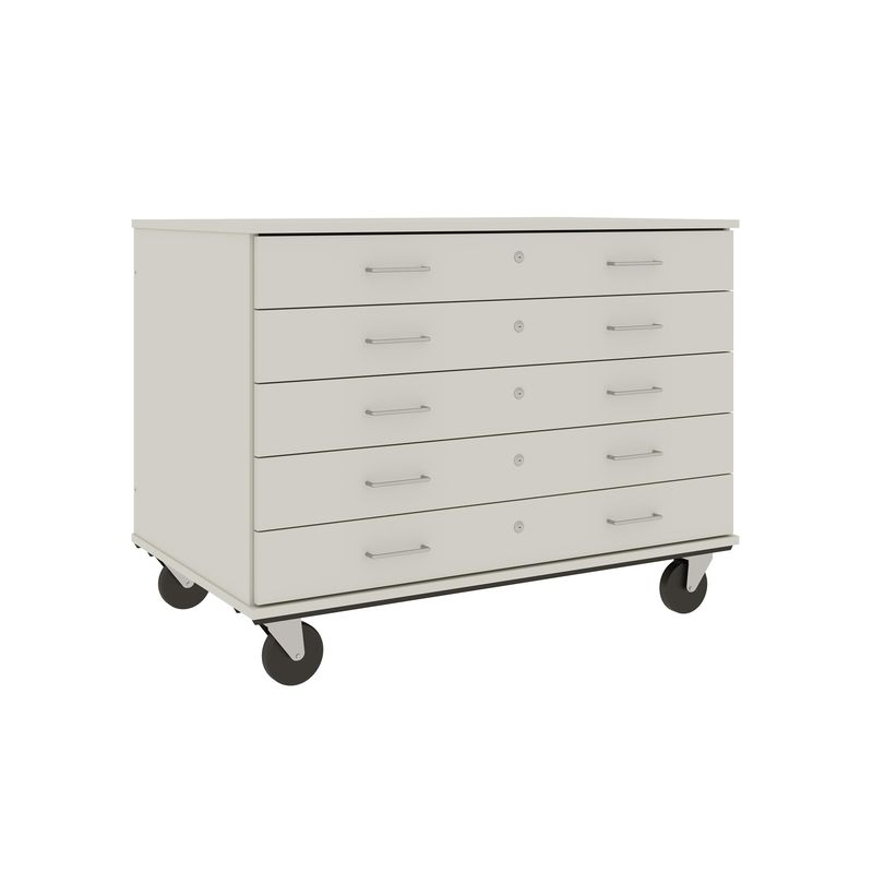 36" Tall - Five Drawer Storage - 29" deep w/ Lock, Mirage