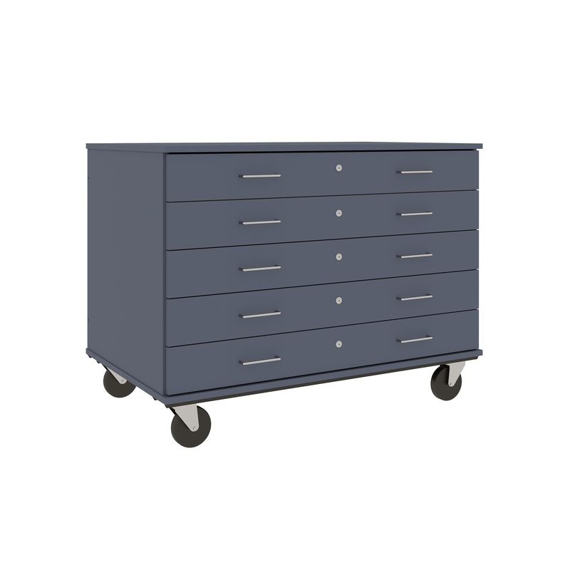 36" Tall - Five Drawer Storage - 29" deep w/ Lock, Tsunami