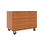 36" Tall - Five Drawer Storage - 29" deep w/ Lock, Cherry