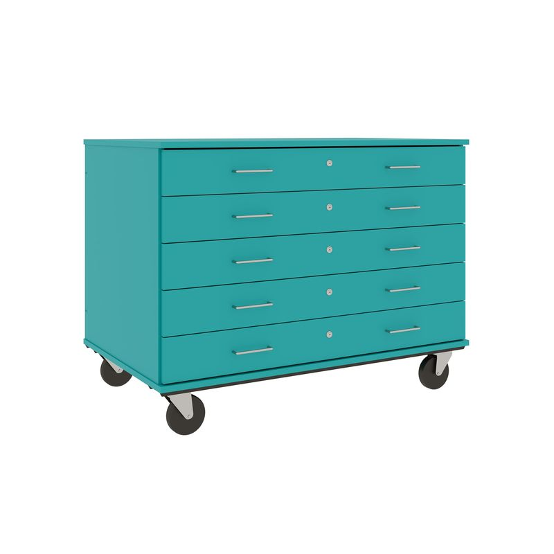 36" Tall - Five Drawer Storage - 29" deep w/ Lock, Ocean
