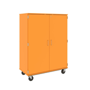 67" Tall - Closed Tray/Shelf Combo Storage, 12 Trays and Four Shelves w/ Lock, Orange Grove