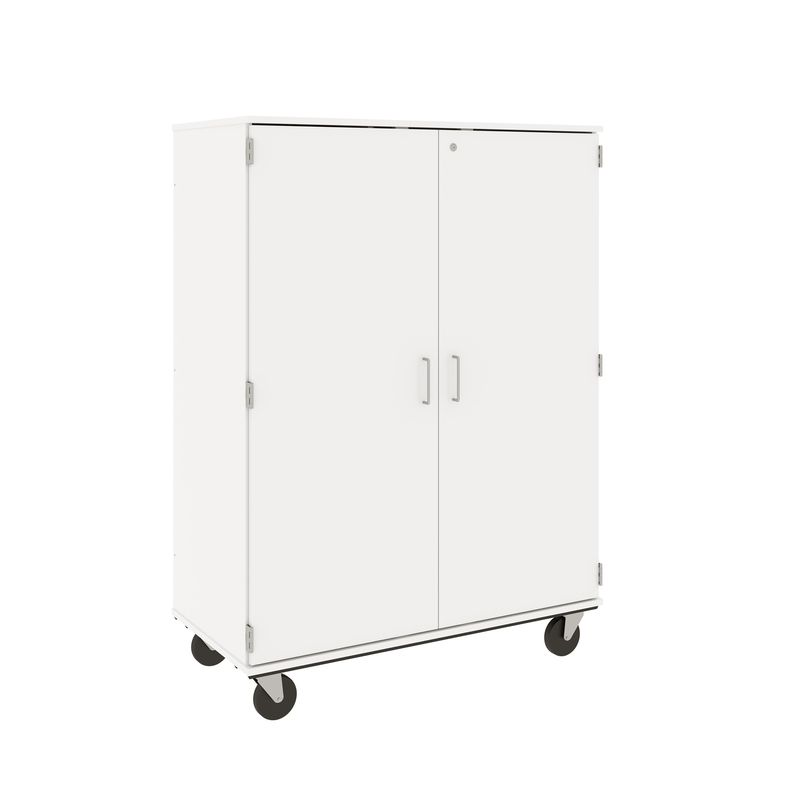 67" Tall - Closed Tray/Shelf Combo Storage, 12 Trays and Four Shelves w/ Lock, Insipid