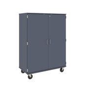 67" Tall - Closed Tray/Shelf Combo Storage, 12 Trays and Four Shelves w/ Lock, Tsunami