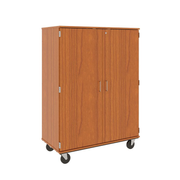 67" Tall - Closed Tray/Shelf Combo Storage, 12 Trays and Four Shelves w/ Lock, Cherry