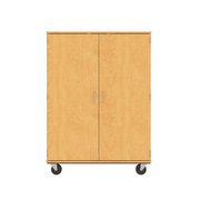 67" Tall - Closed Wardrobe/Shelf Combination Storage w/ Lock, Maple