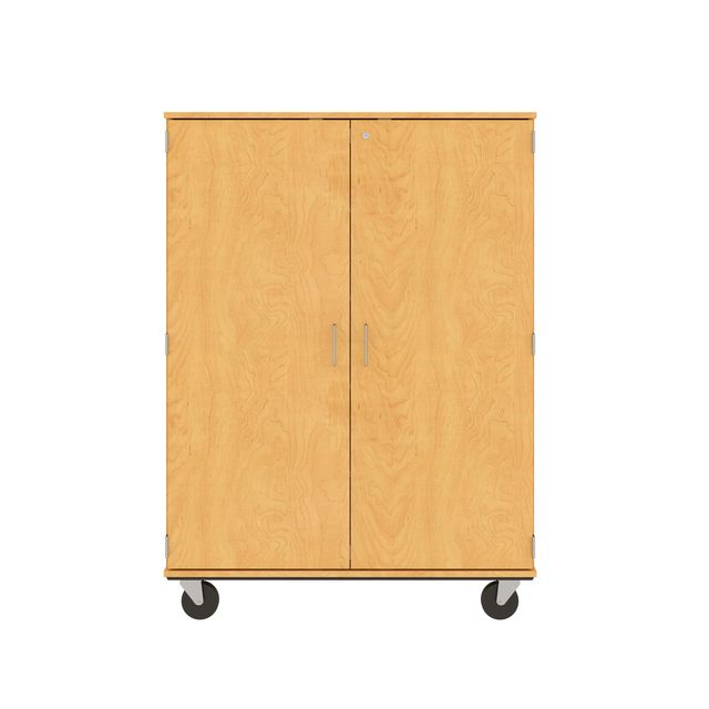 67" Tall - Closed Wardrobe/Shelf Combination Storage w/ Lock, Maple