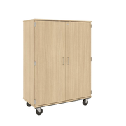 67" Tall - Closed Wardrobe/Shelf Combination Storage w/ Lock, Battle Creek Oak