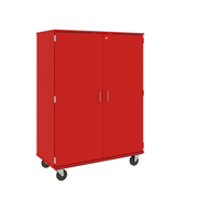 67" Tall - Closed Wardrobe/Shelf Combination Storage w/ Lock, Tulip Red