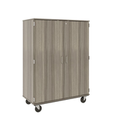 67" Tall - Closed Wardrobe/Shelf Combination Storage w/ Lock, Shadow Elm