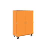 67" Tall - Closed Wardrobe/ File Drawer Combination Storage w/ Lock, Orange Grove