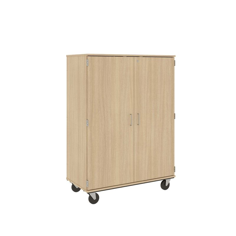 67" Tall - Closed Wardrobe/ File Drawer Combination Storage w/ Lock, Battle Creek Oak