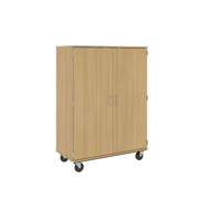 67" Tall - Closed Wardrobe/ File Drawer Combination Storage w/ Lock, Door County Oak