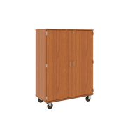 67" Tall - Closed Wardrobe/ File Drawer Combination Storage w/ Lock, Cherry