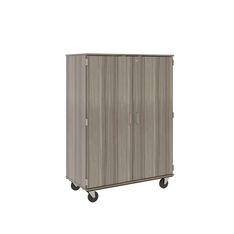 67" Tall - Closed Wardrobe/ File Drawer Combination Storage w/ Lock, Shadow Elm