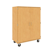 67" Tall - Computer Center Storage w/ Lock, Maple