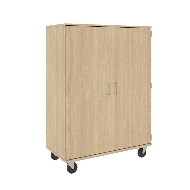 67" Tall - Computer Center Storage w/ Lock, Battle Creek Oak