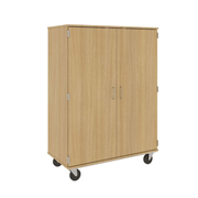 67" Tall - Computer Center Storage w/ Lock, Door County Oak