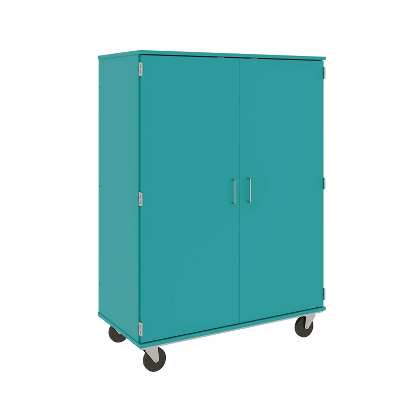 67" Tall - Computer Center Storage w/ Lock, Ocean