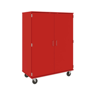 67" Tall - Computer Center Storage w/ Lock, Tulip Red